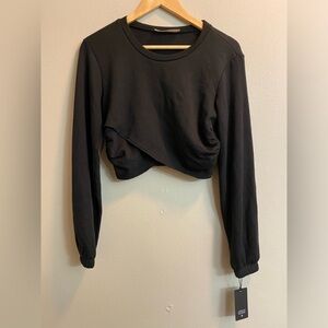 Lanston Sport Cropped Crew Neck long sleeve sweatshirt